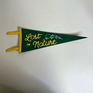 The Bullseye Playground Lost In Nature Felt Wall Pennant in green and yellow